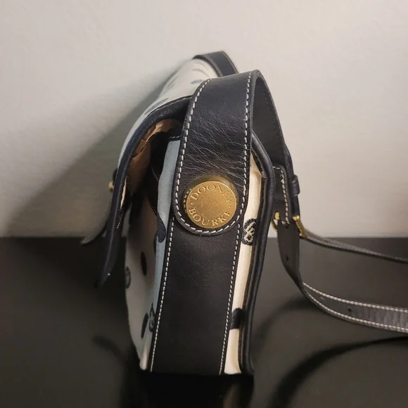 Vintage Dooney & Bourke Monogram Polka Dot Made in USA crossbody - Picture 4 of 14